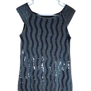 Kitty women sleeveless Sequins midi Gray Polyester dress Small